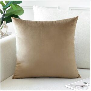Golden Brown Velvet Square Pillow Cover 18x18”(1-count)